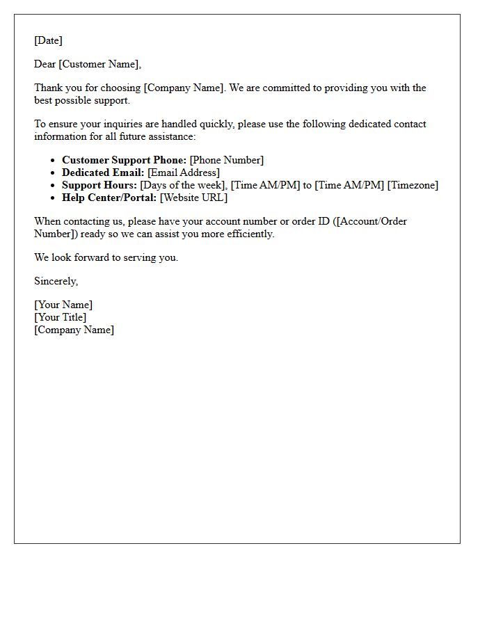 Dedicated Customer Service Contact Information