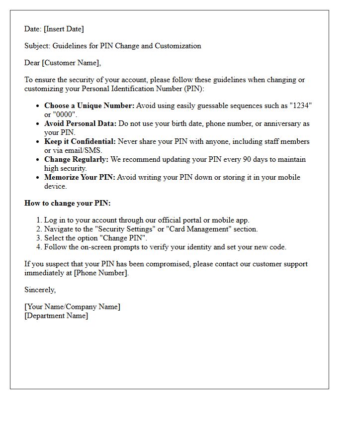 Guidelines For Pin Change And Customization