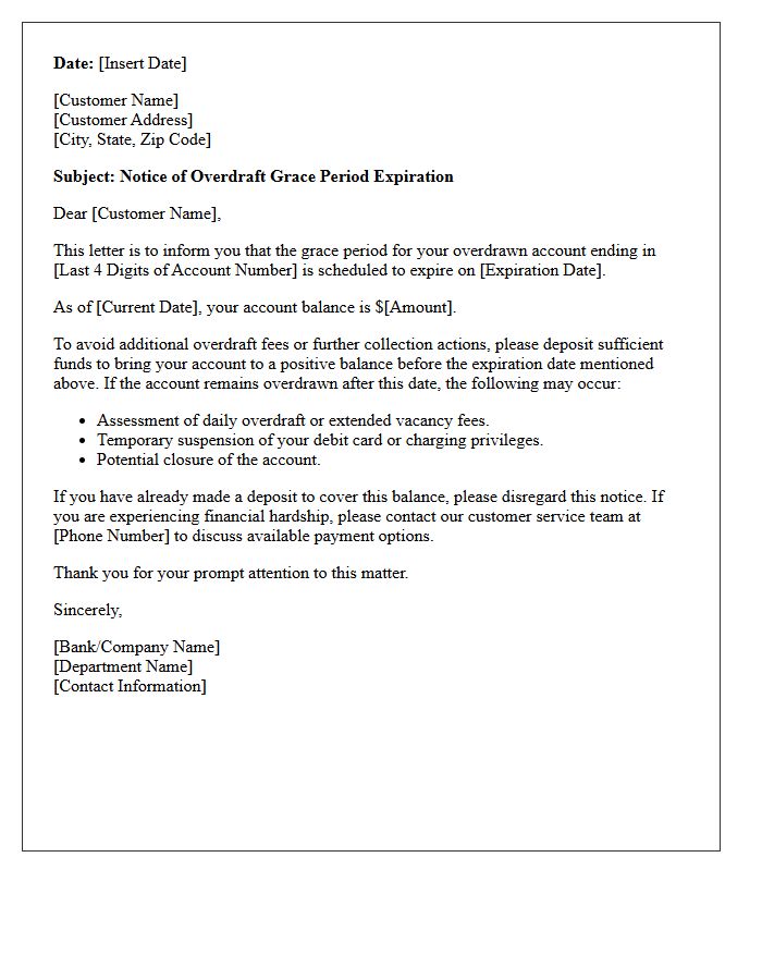 Overdraft Grace Period Expiration Letter