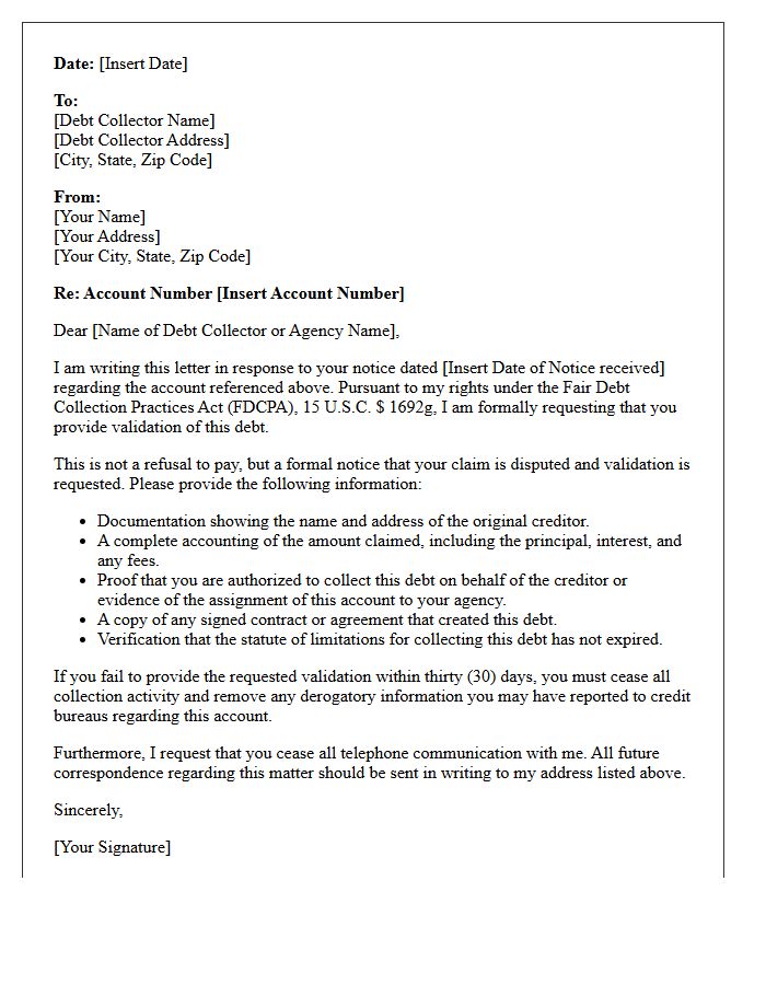 Account Assignment Debt Validation Notice Letter