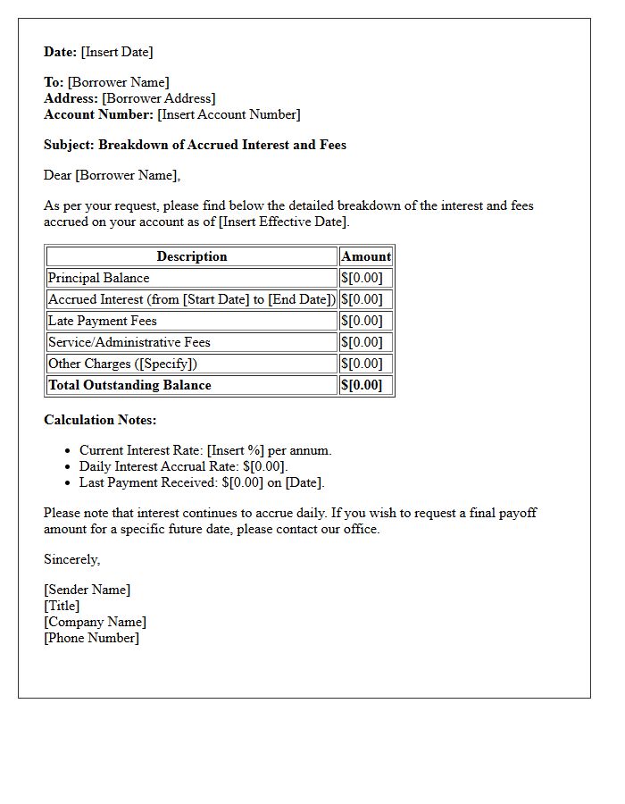 Accrued Interest And Fees Letter Breakdown
