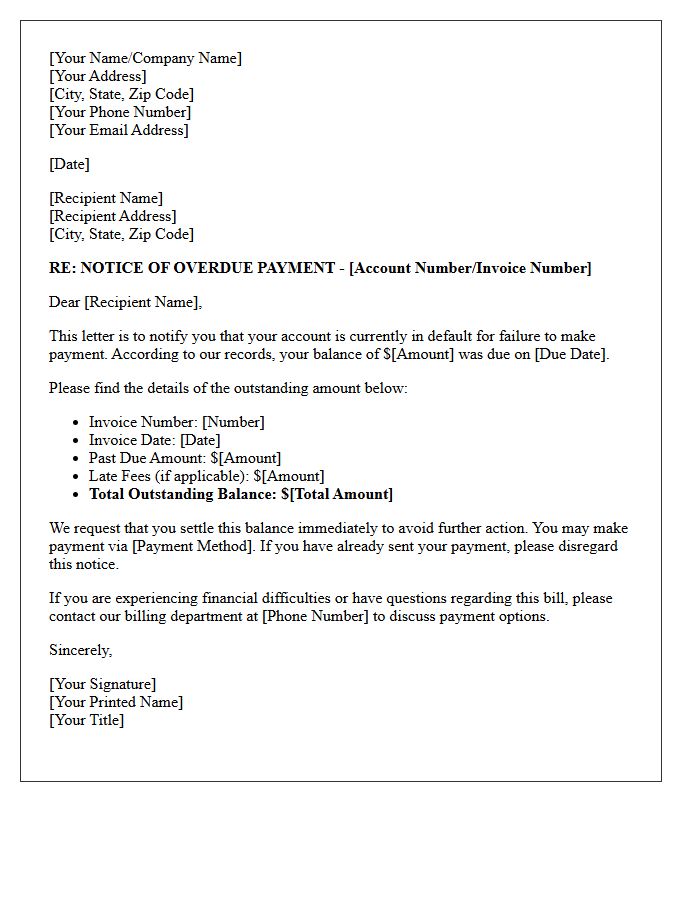 Defaulting Customer Letter Recipient Details