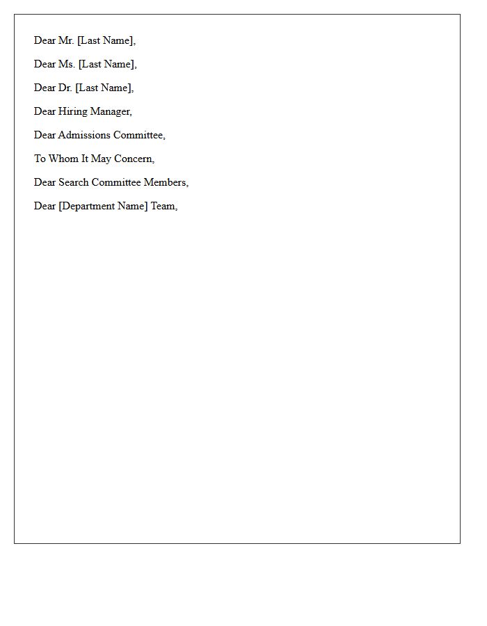 Formal Letter Salutation