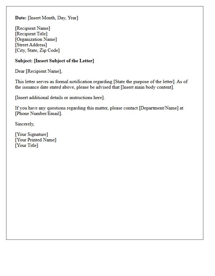 Official Letter Issuance Date