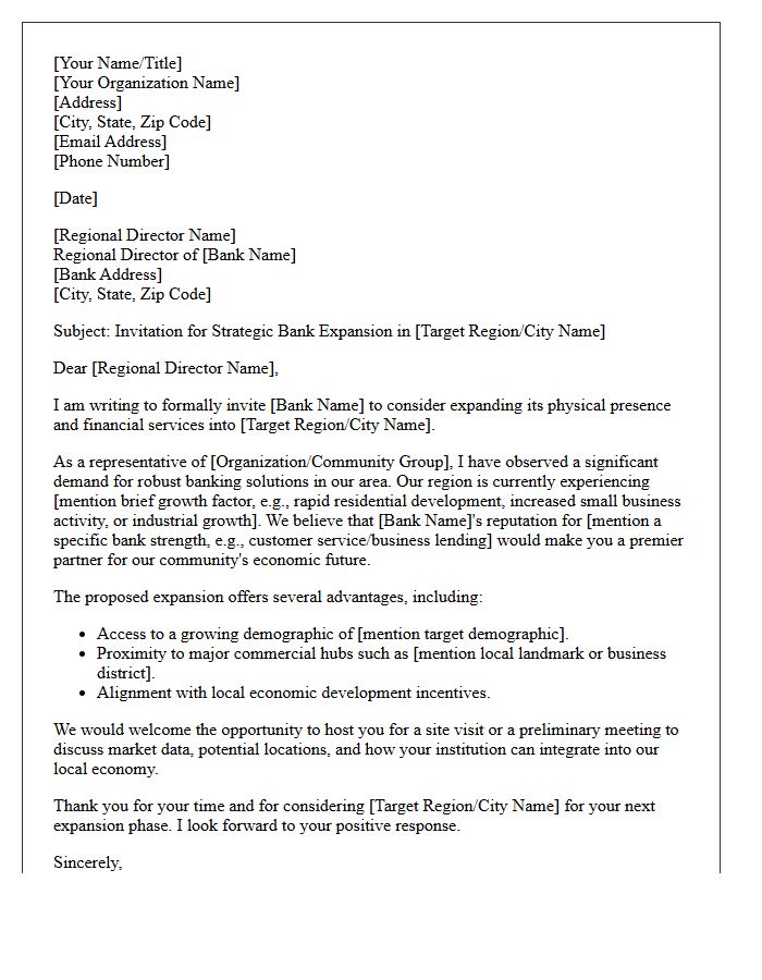 Regional Director Bank Expansion Invitation Letter