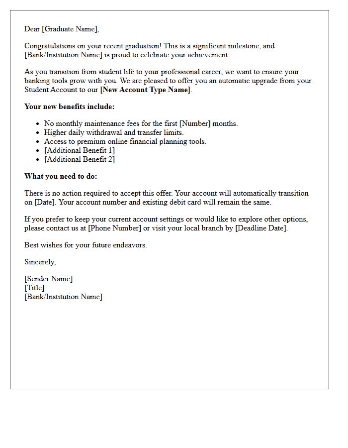 Graduation Account Upgrade Offer Letter