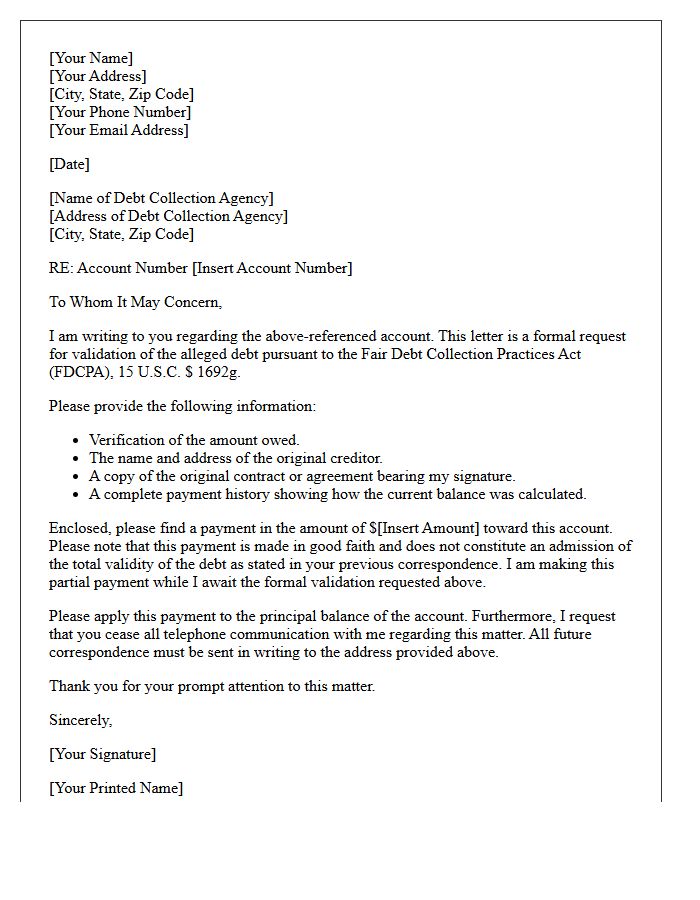 Consumer Rights Validation and Partial Payment Letter