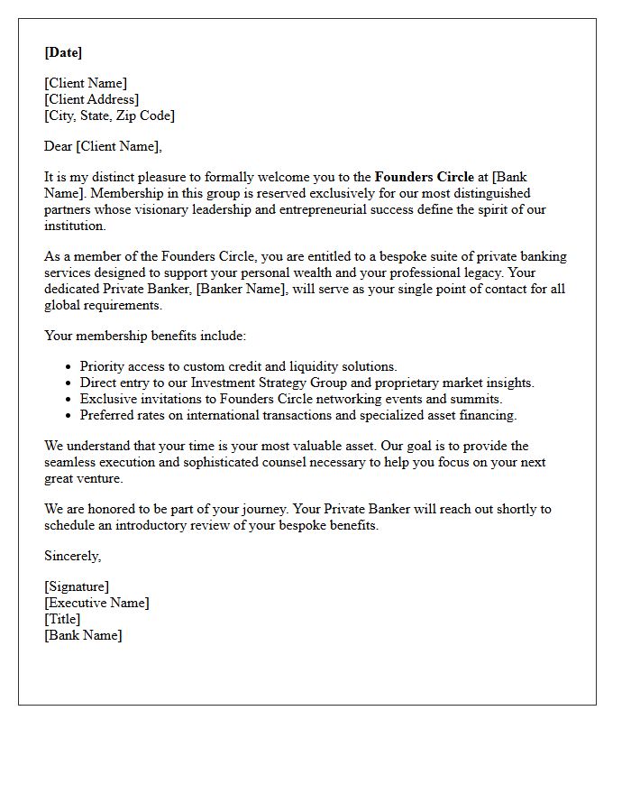 Founders Circle Private Banking Letter