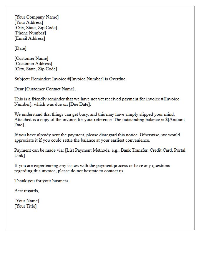 Gentle Collection Letter for Unsettled Invoice