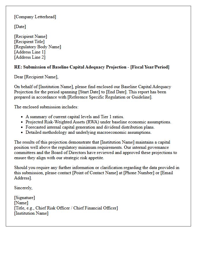 Baseline Capital Adequacy Projection Cover Letter