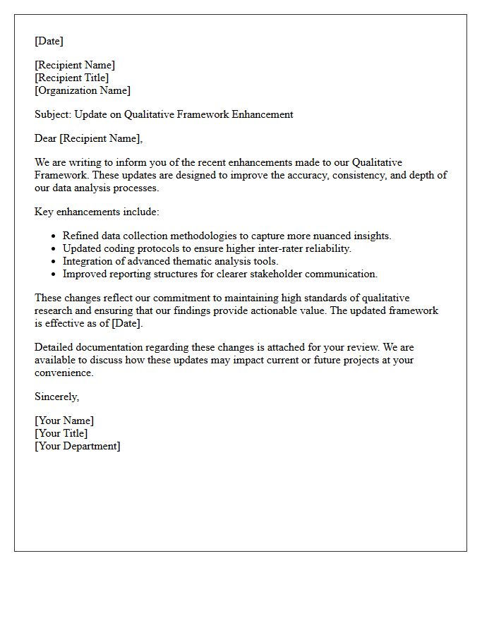 Qualitative Framework Enhancement Update Letter