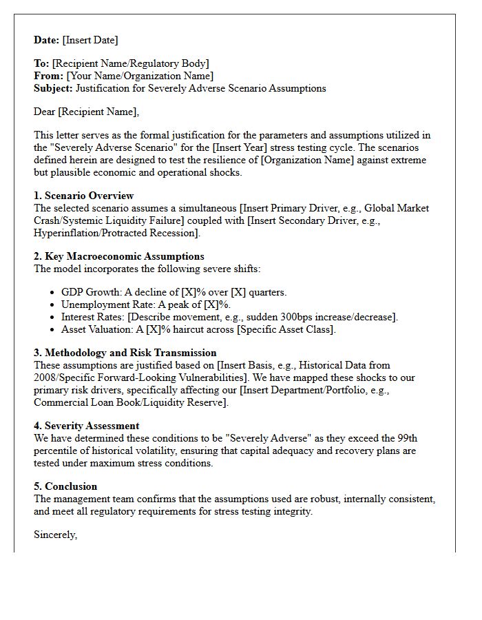 Severely Adverse Scenario Justification Letter