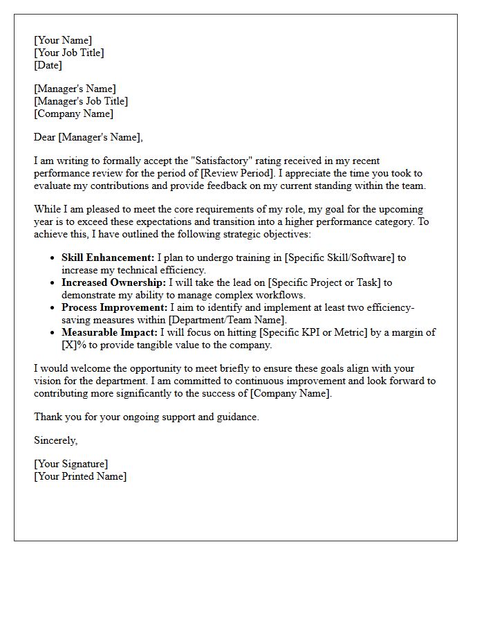 Satisfactory Rating Acceptance and Future Strategy Letter