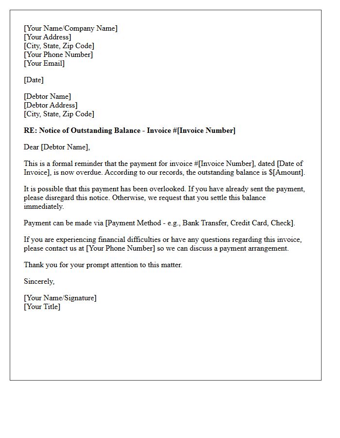 First Attempt Debt Recovery Letter