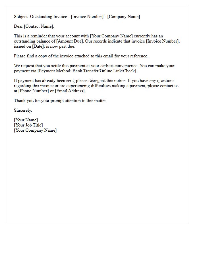 Outstanding Invoice Collection Letter