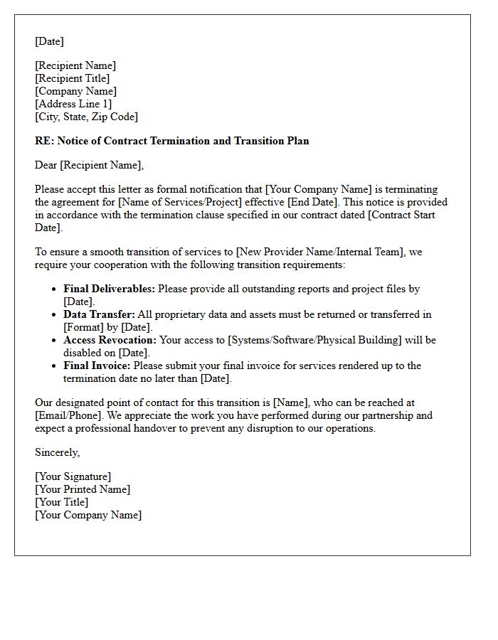 Third-Party Termination and Transition Letter