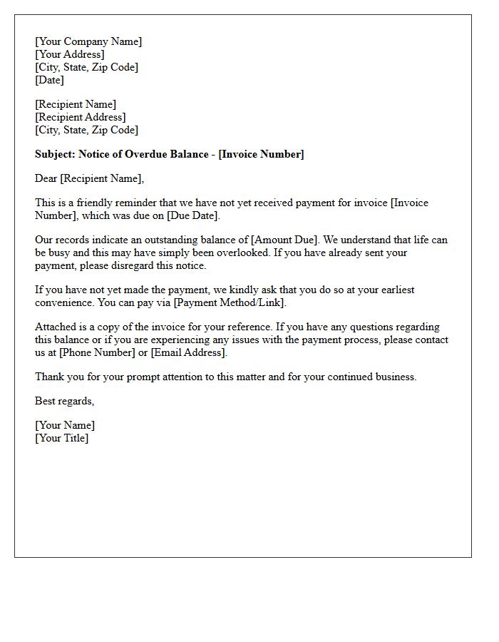Polite Notification Letter for Overdue Balance