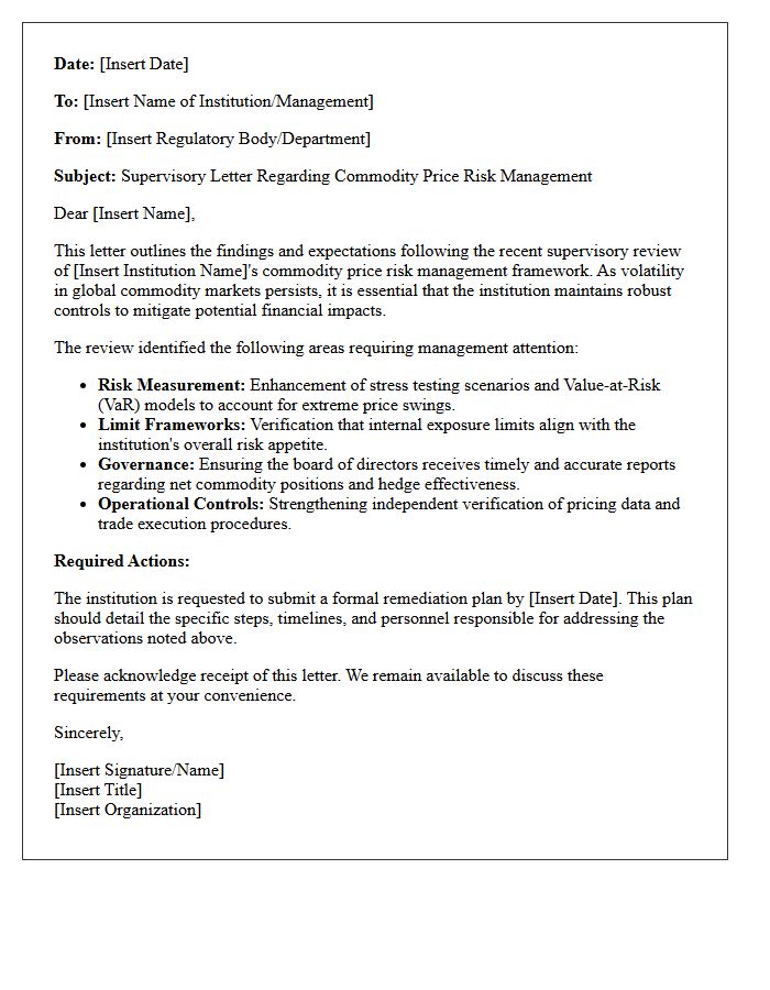 Commodity Price Risk Supervisory Letter
