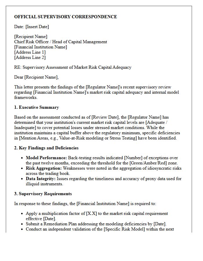 Market Risk Capital Adequacy Supervisory Letter