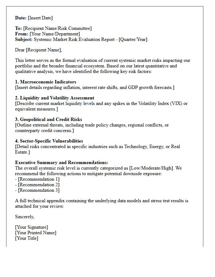 Systemic Market Risk Evaluation Letter