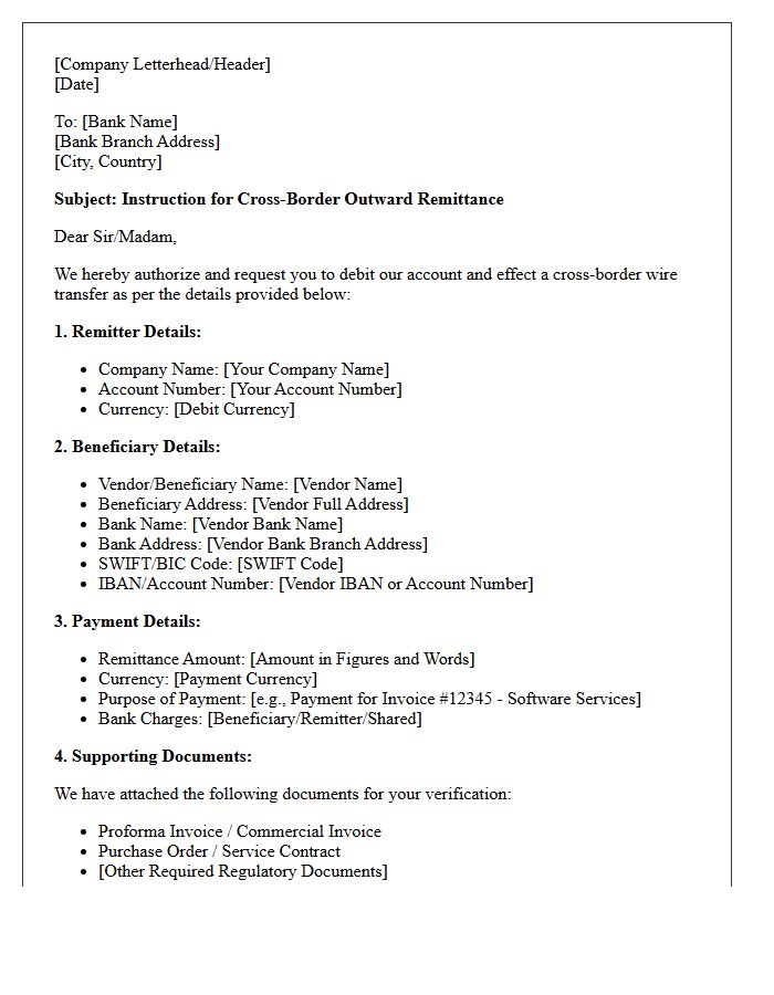 Corporate Vendor Payment Cross-Border Remittance Request Letter