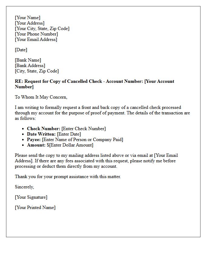 Proof of Payment Cancelled Check Copy Request Letter