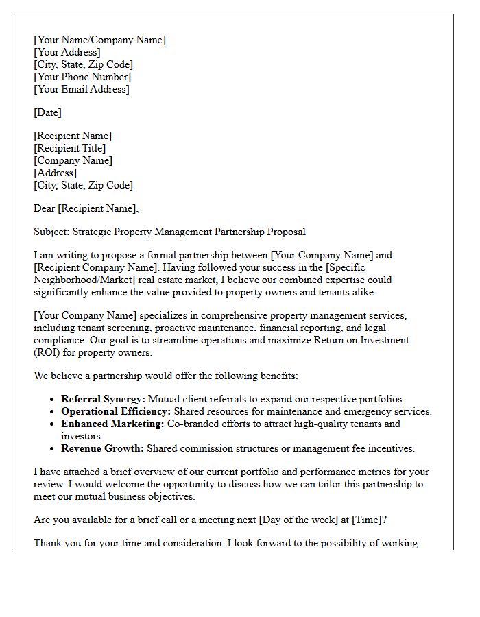 Property Management Partnership Proposal Letter