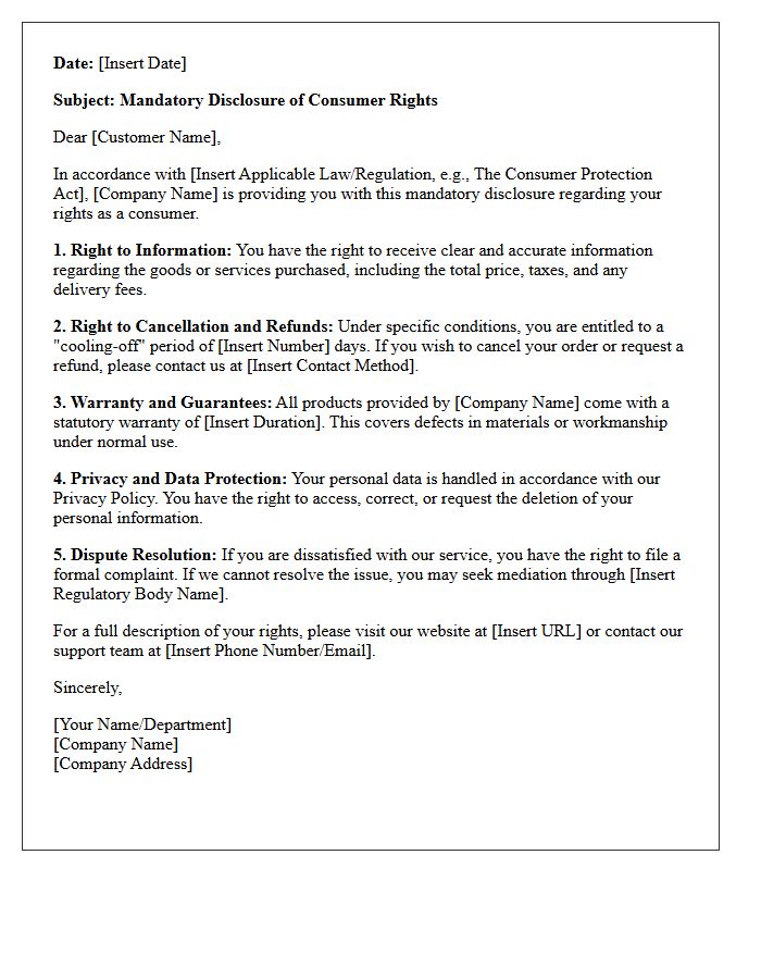 Mandatory Consumer Rights Disclosure