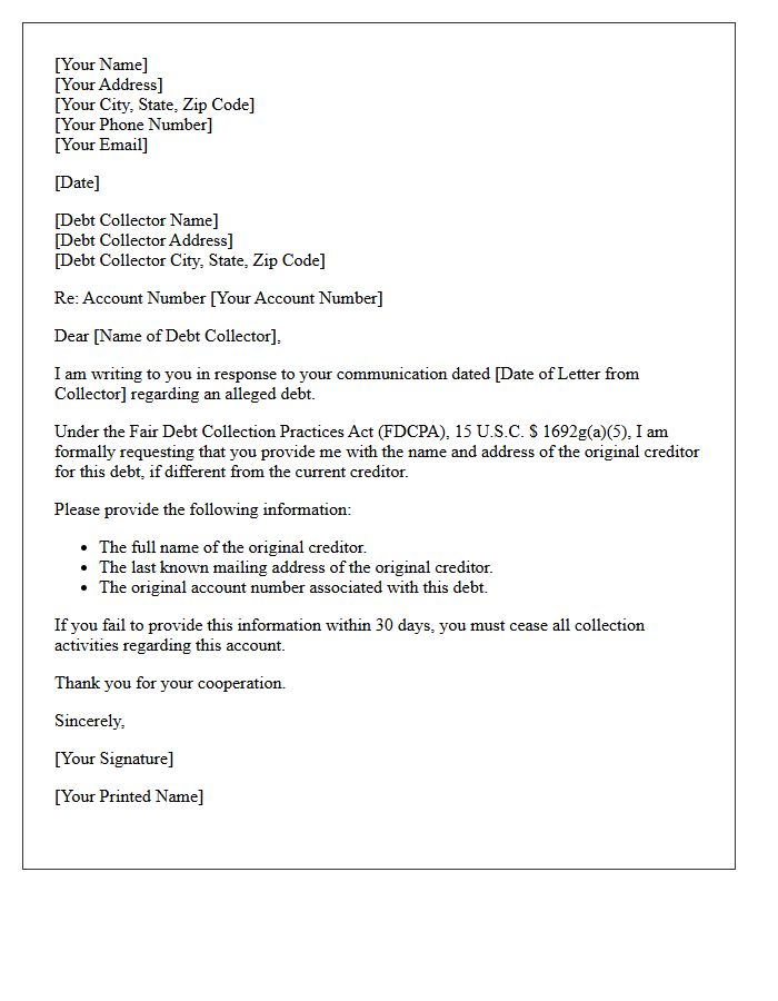 Original Creditor Information