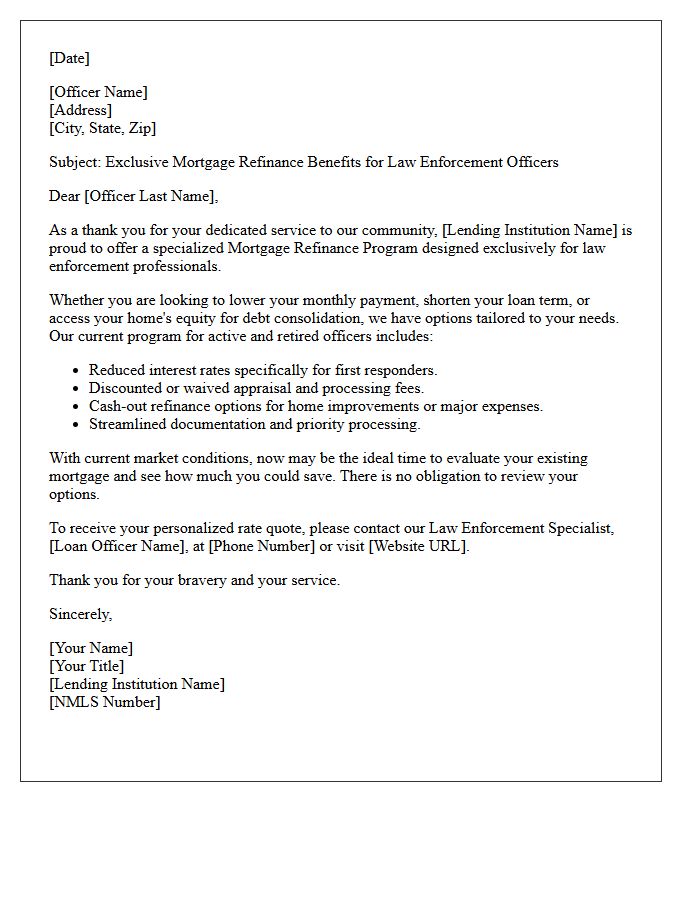 Law Enforcement Officer Refinance Offer Letter