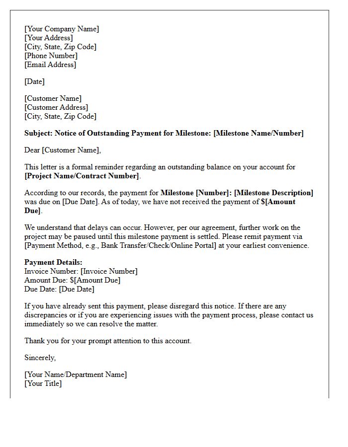 Initial Debt Collection Letter for Milestone Arrears