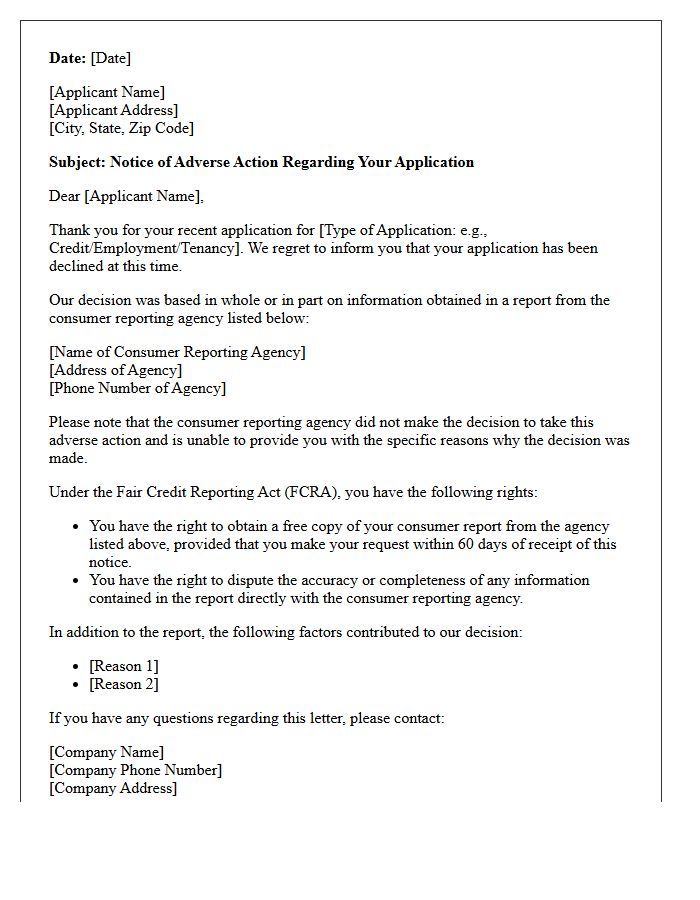 Notice Of Adverse Action Denial Letter