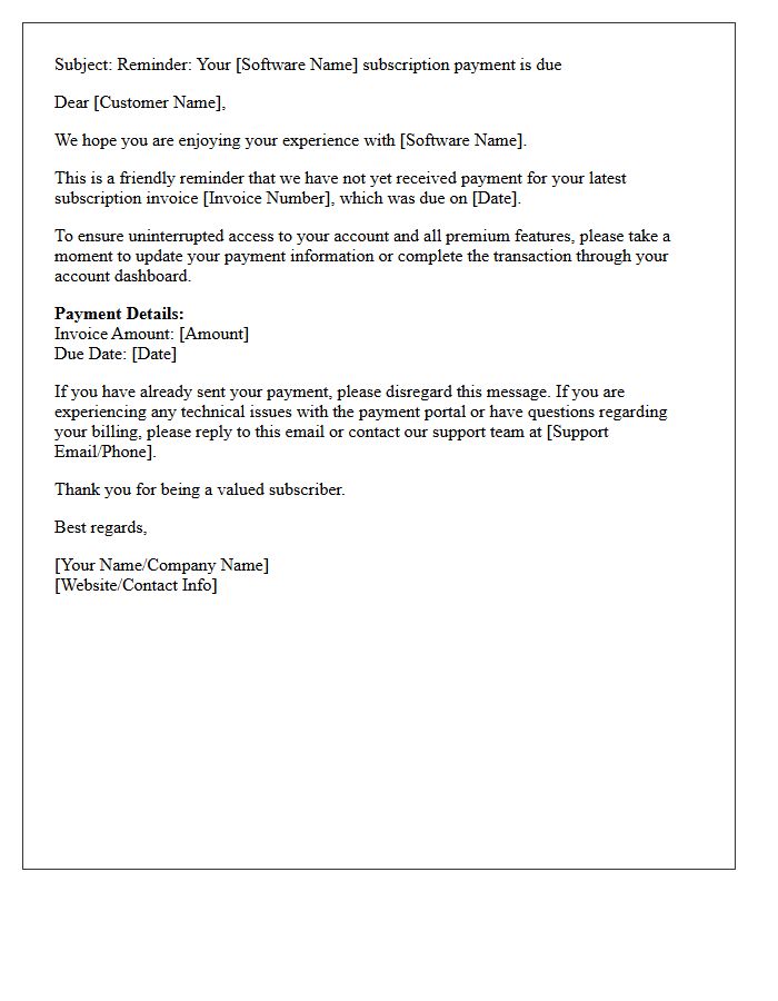 Soft Collection Approach Letter for Software Subscription Payment