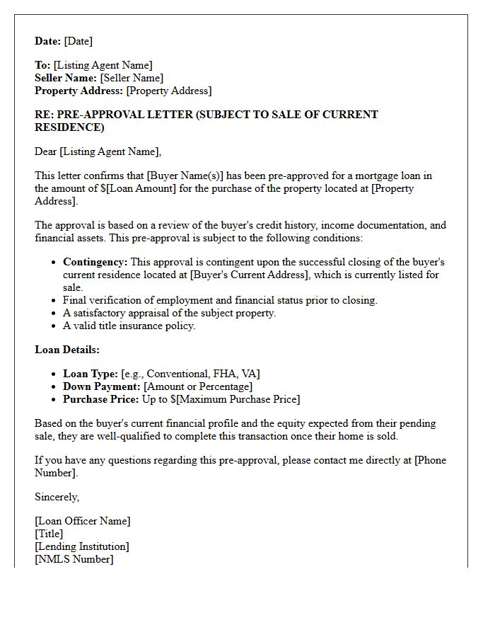 Active Listing Subject to Sale Pre-Approval Letter