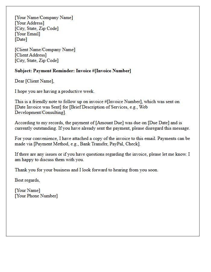 Gentle Payment Request Letter for Contracting Services