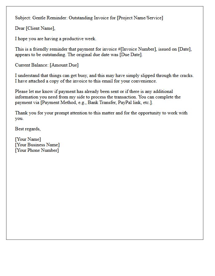 Gentle Reminder Letter for Unpaid Contractor Services