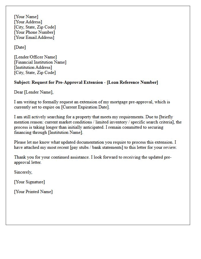 Document Request Pre-Approval Expiration Extension Letter