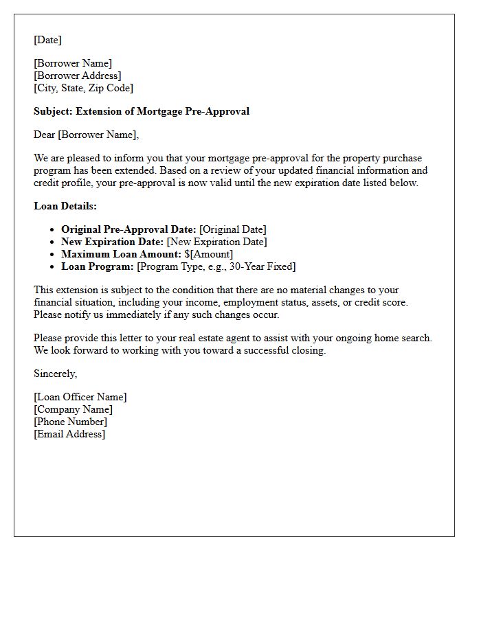 Standard Pre-Approval Expiration Extension Letter