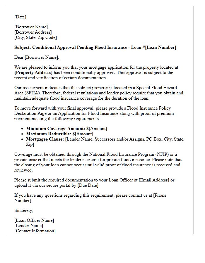 Conditional Approval Pending Flood Insurance Letter