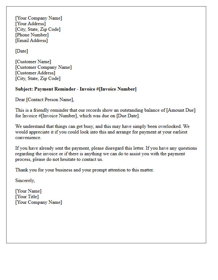 First Polite Reminder Letter For Overdue Wholesale Payment