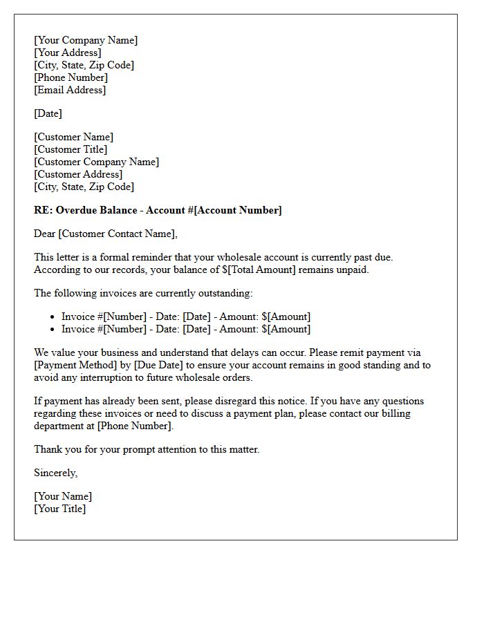 Initial Debt Collection Letter For Overdue Wholesale Account