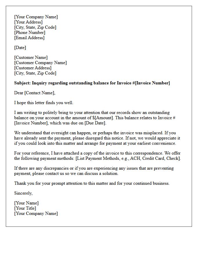 Polite Inquiry Letter For Past Due Wholesale Balance