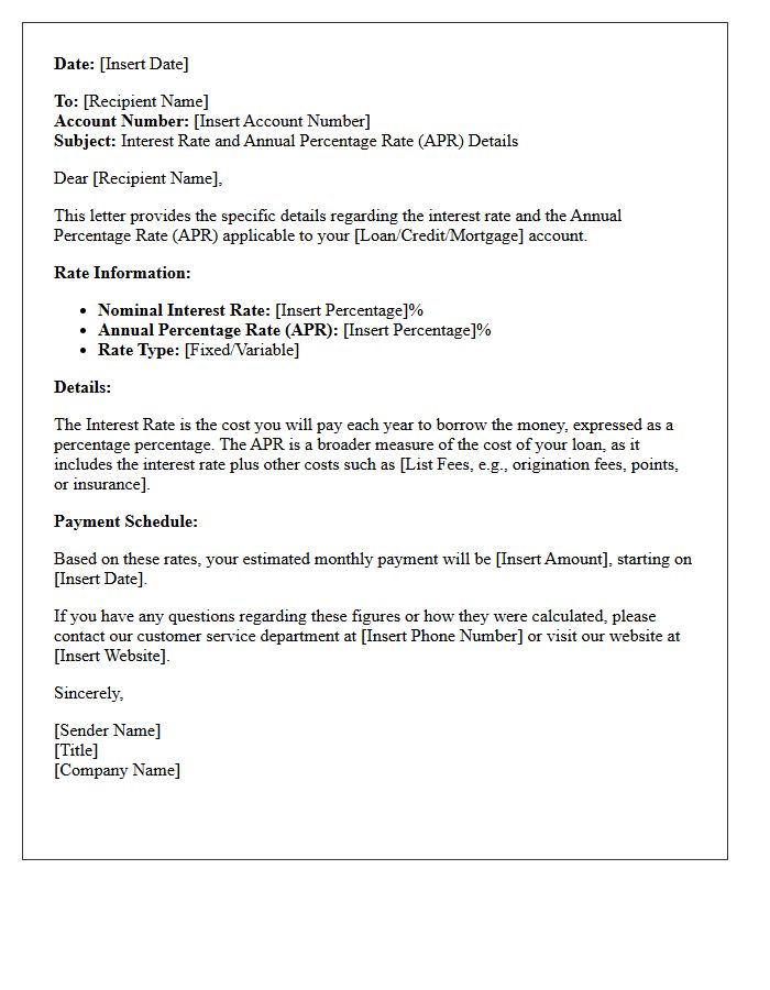 Interest Rate and Annual Percentage Rate Details