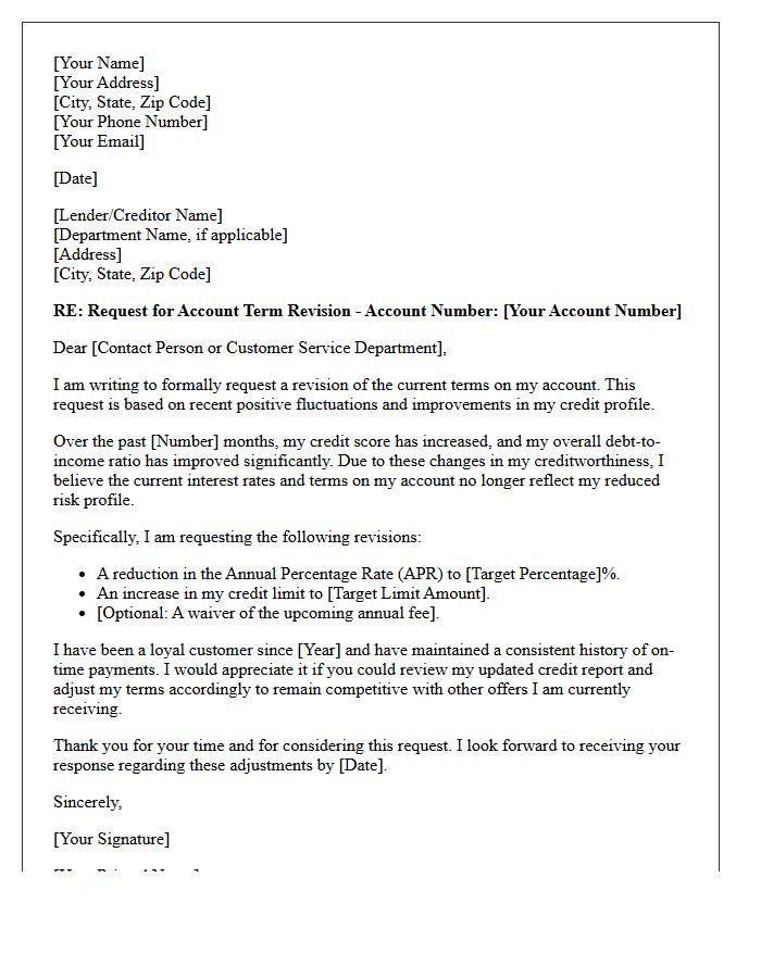 Credit Profile Fluctuation Term Revision Letter