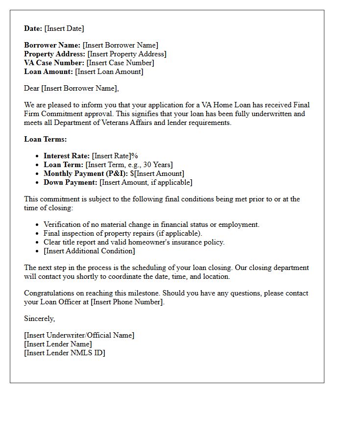 VA Final Firm Commitment Letter
