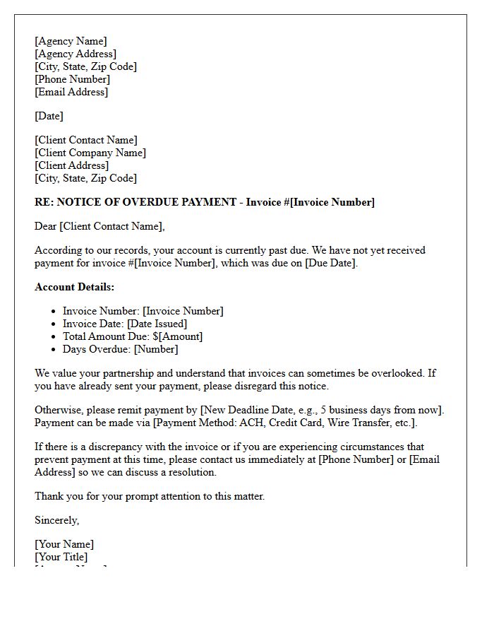Initial Demand Letter for Delinquent Agency Invoice