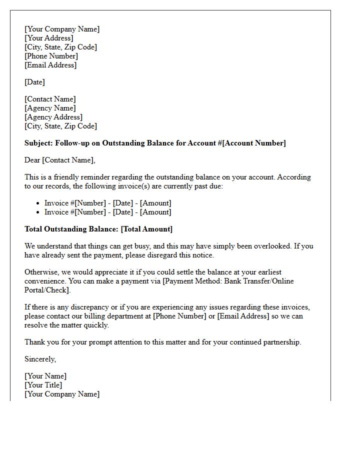 Outstanding Agency Account First Follow-Up Letter