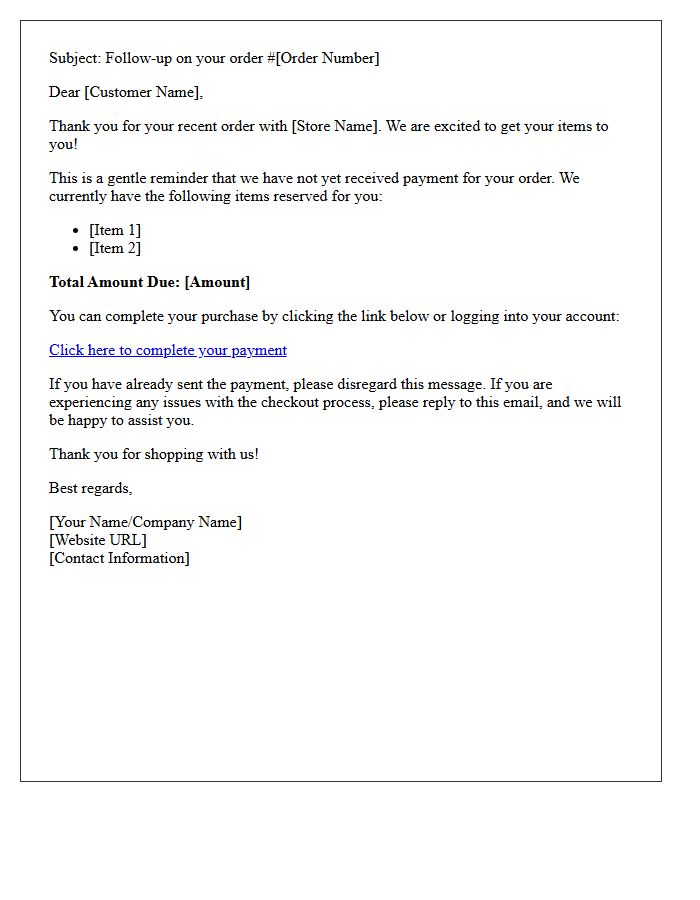 Gentle Payment Request Letter For Online Merchandise