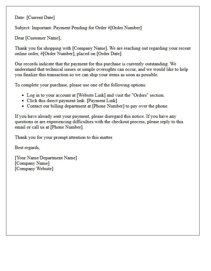 Outstanding Online Purchase Courtesy Letter