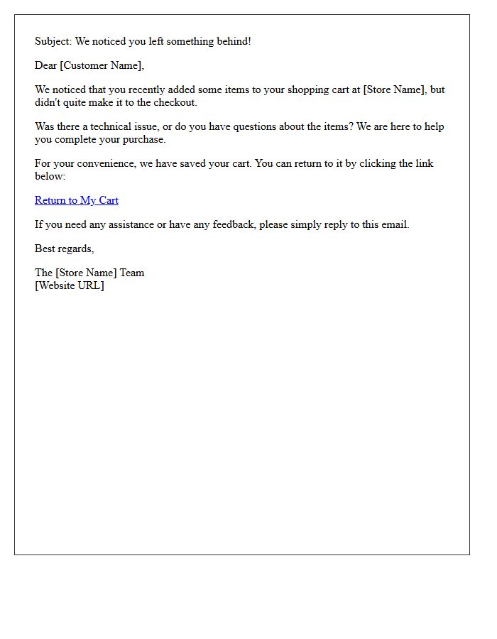 Soft Inquiry Letter For Unsettled E-Commerce Cart